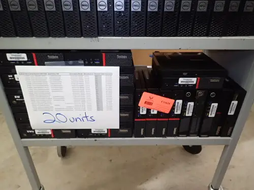 (20) Assorted Lenovo ThinkCentre Mini CPU's, No Hard Drives