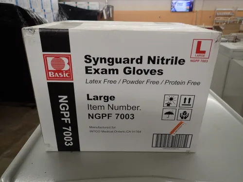 105 Cases of Large Synguard Nitrile Exam Gloves (Expire)