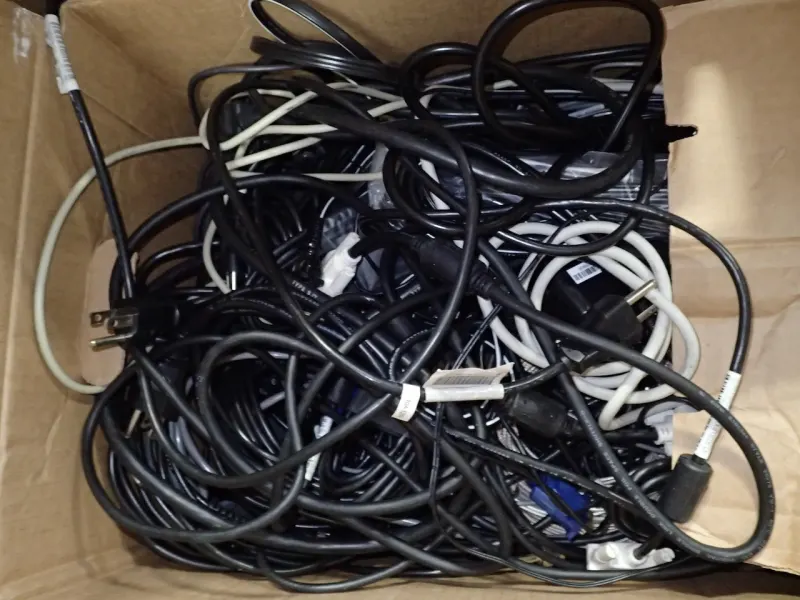 (21) Boxes of Assorted Wires, Cables, & Power Cords | Surplus Marketplace
