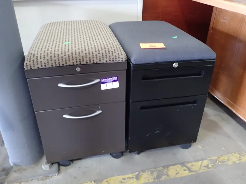(2) Upholstered Rolling Files | Surplus Marketplace