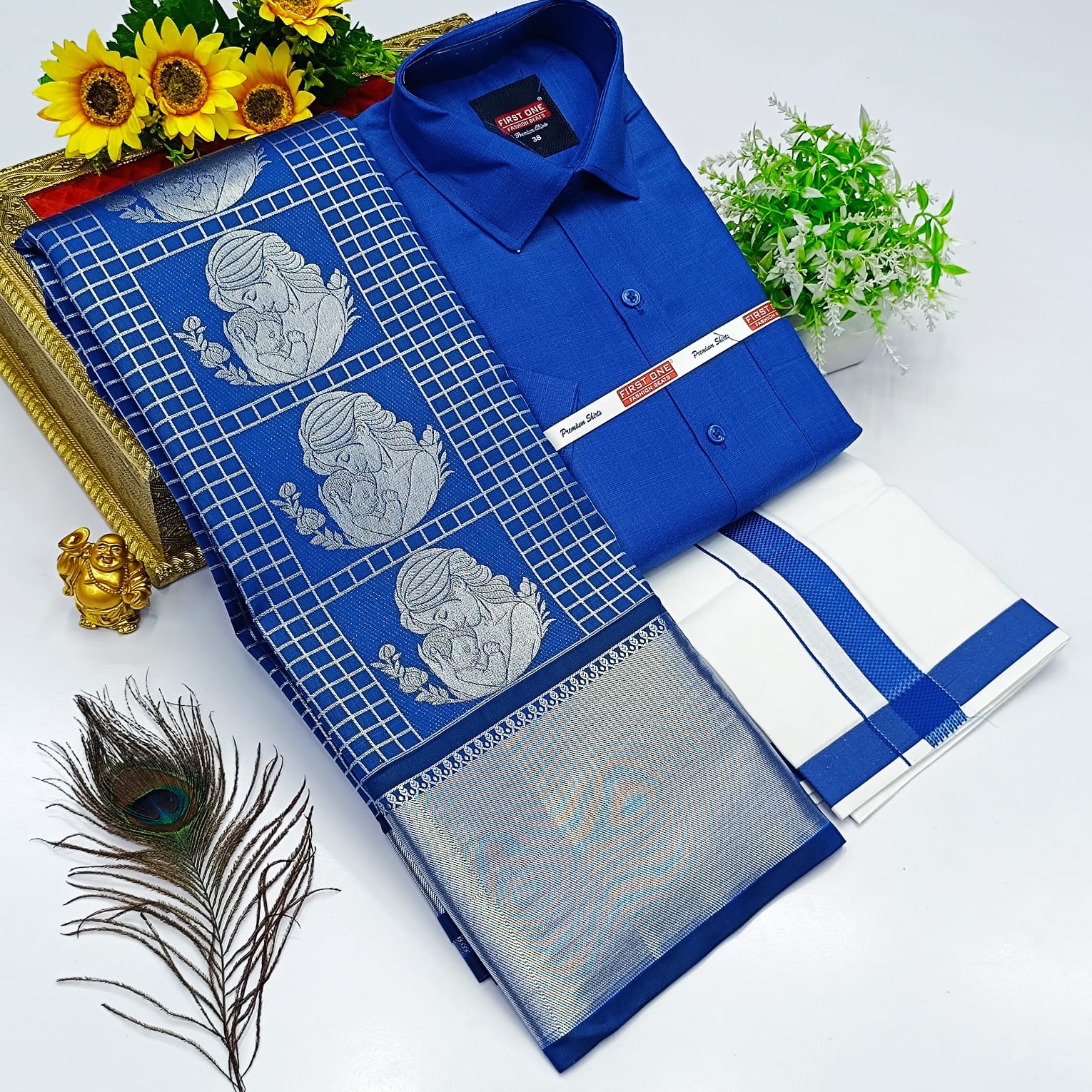 Ellampillai  SILK  SAREES& COTTON DOTIS, SHIRTS - Royal Blue - Image 1