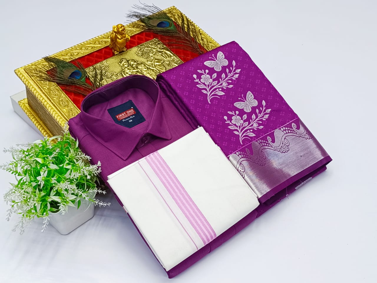 Ellampillai SILK SAREES & COTTON DOTIS, SHIRTS - Magenta Purple