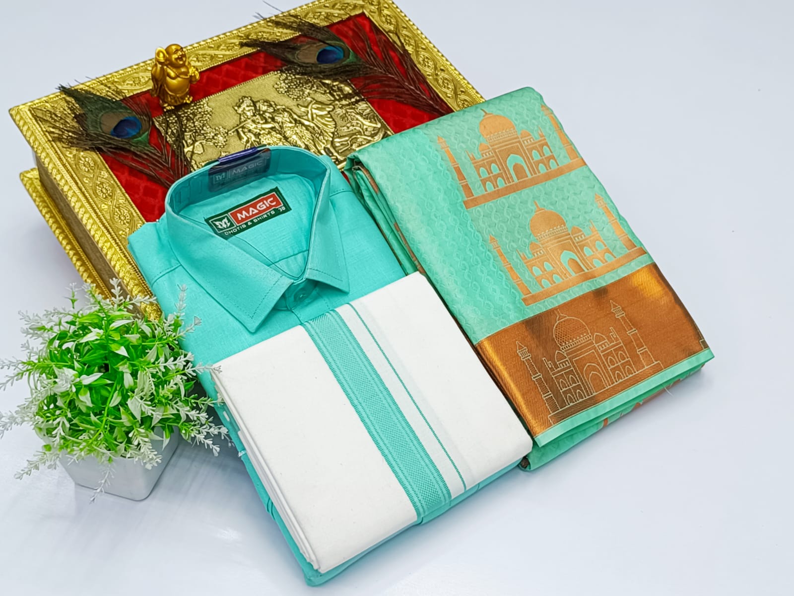 Ellampillai SILK SAREES & COTTON DOTIS, SHIRTS - Mint Green