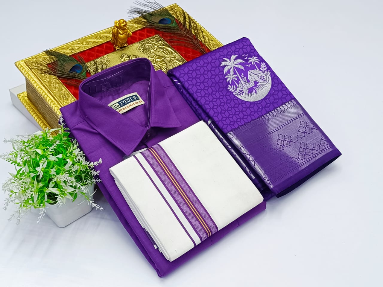Ellampillai SILK SAREES & COTTON DOTIS, SHIRTS - Violet Purple