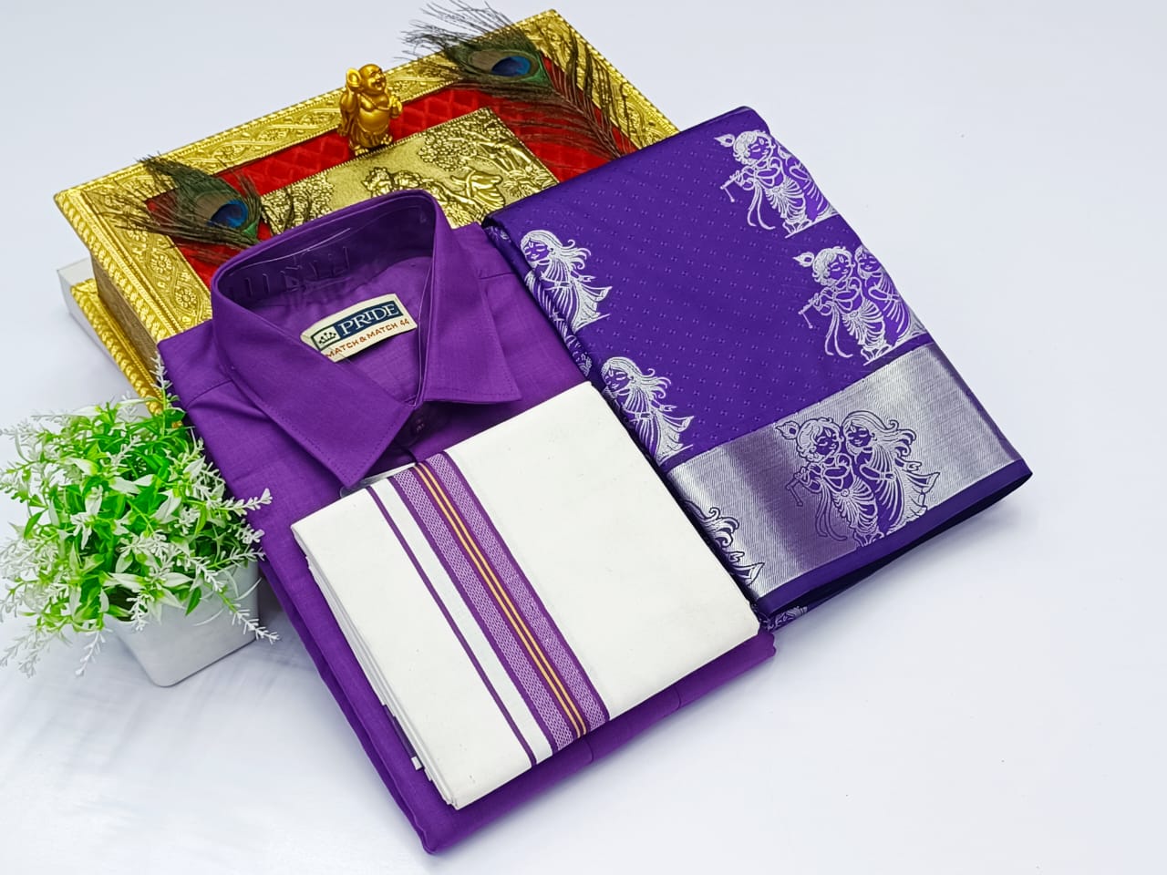 Ellampillai SILK SAREES & COTTON DOTIS, SHIRTS - Violet Purple