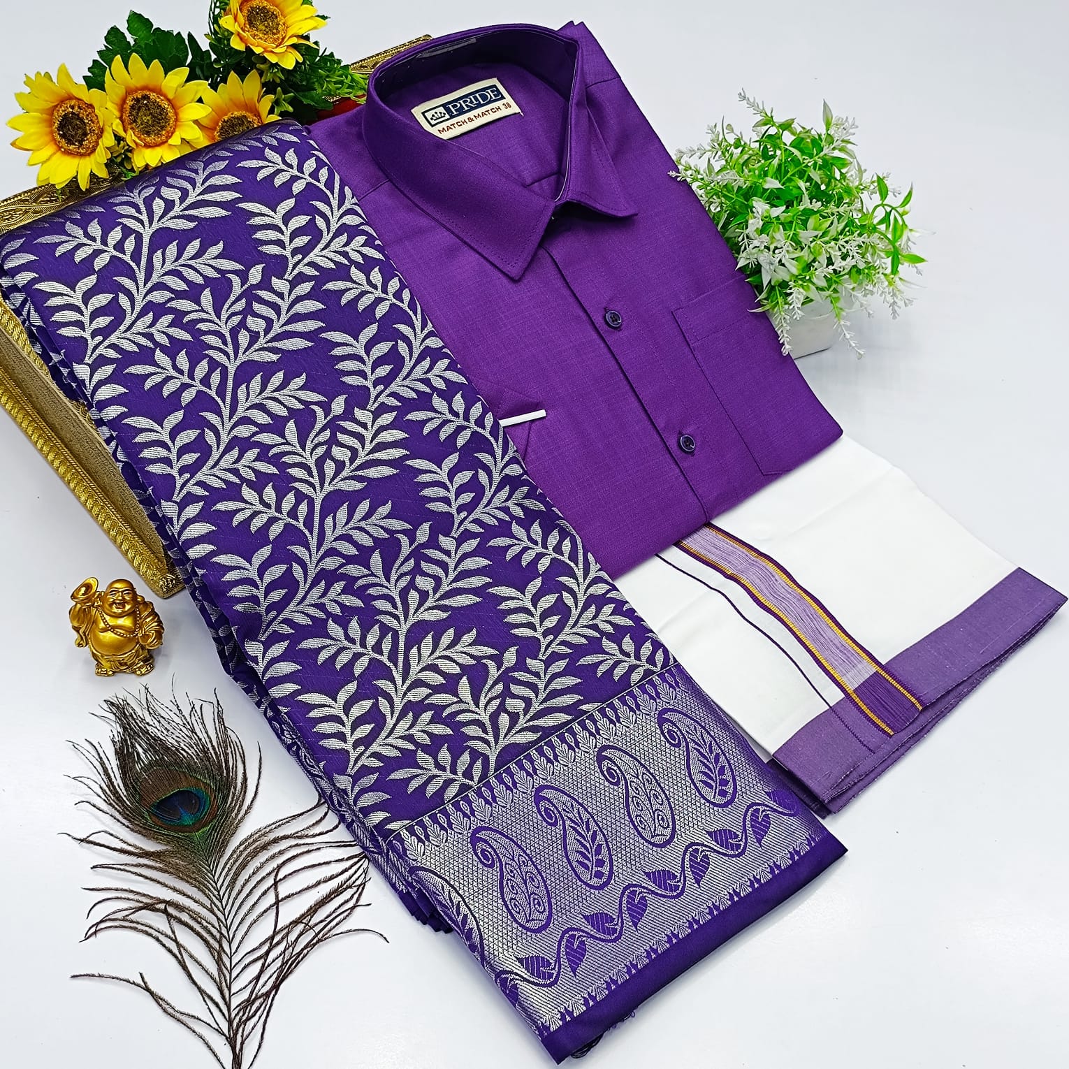 Ellampillai SILK SAREES& COTTON DOTIS, SHIRTS - Violet Purple