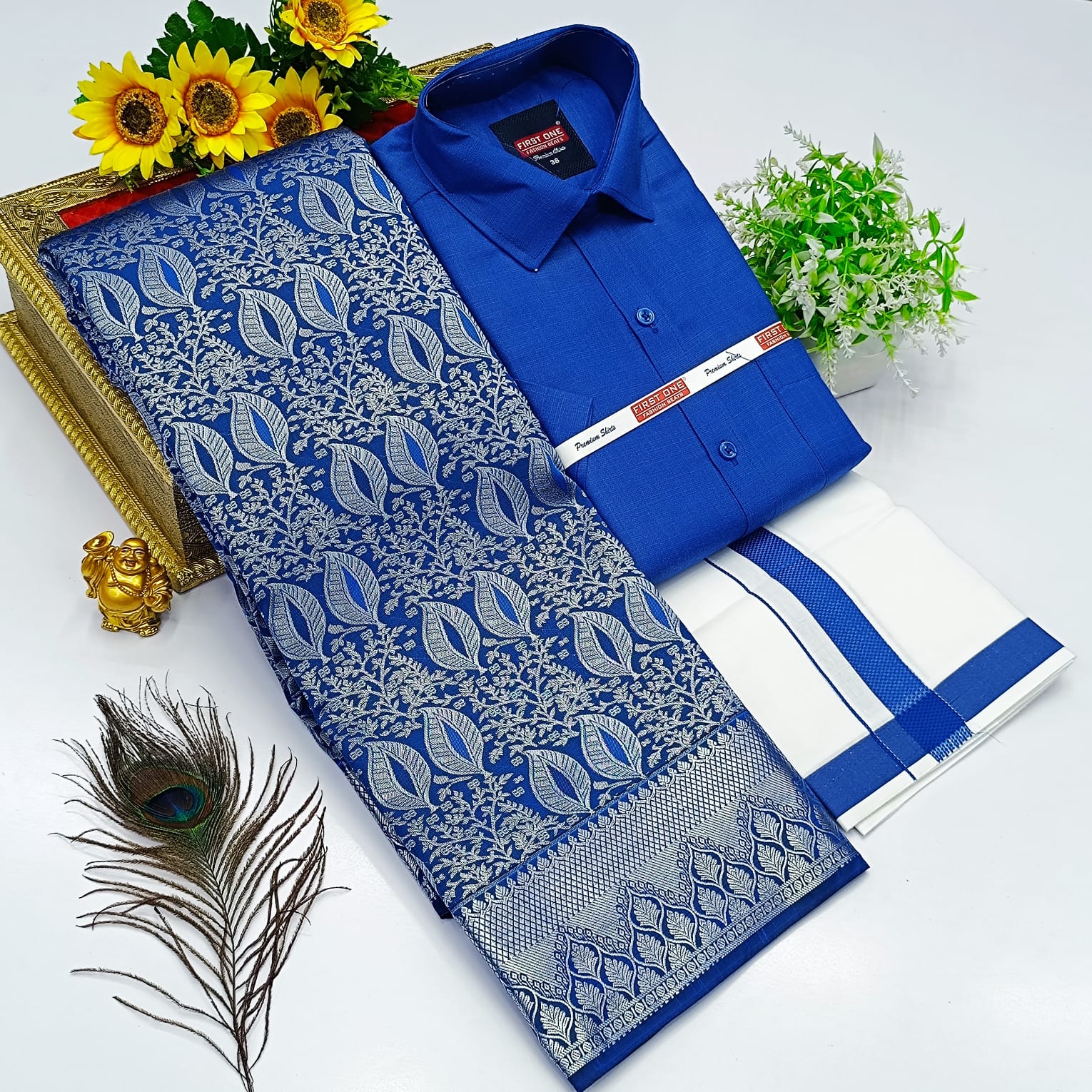 Ellampillai SILK SAREES& COTTON DOTIS, SHIRTS - Royal Blue
