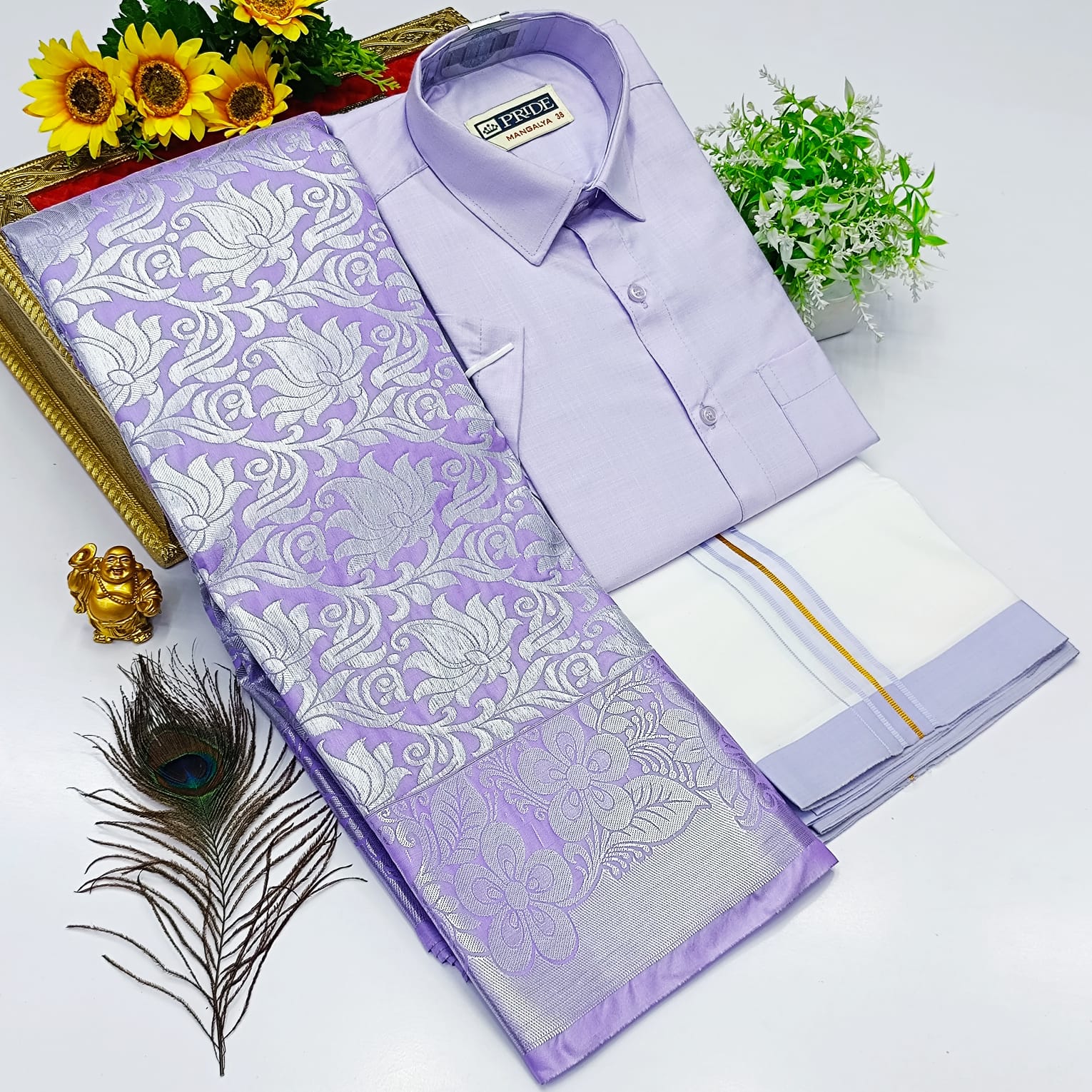 Ellampillai SILK SAREES& COTTON DOTIS, SHIRTS - Light Purple