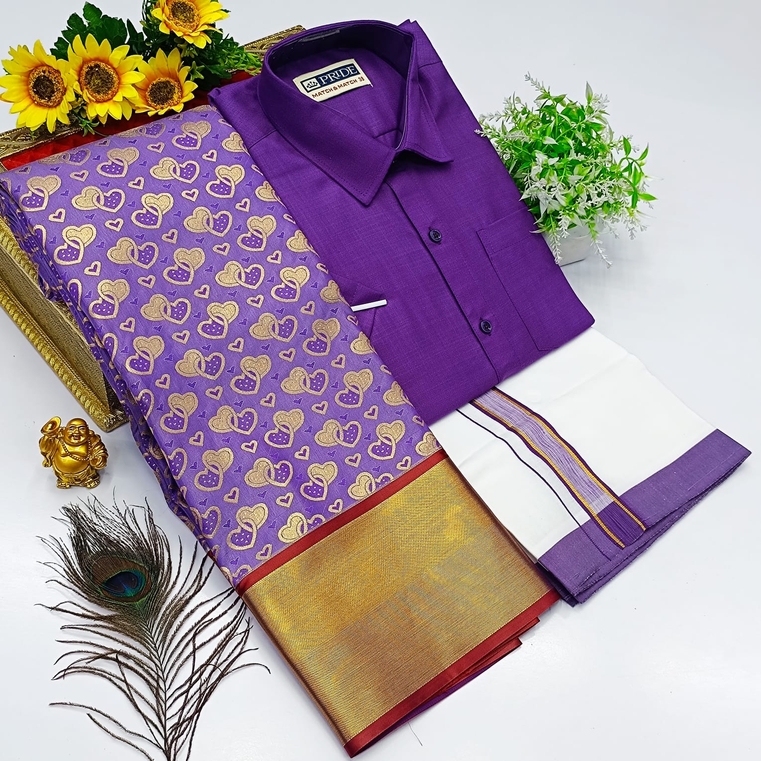 Ellampillai SILK SAREES& COTTON DOTIS, SHIRTS - Violet Purple