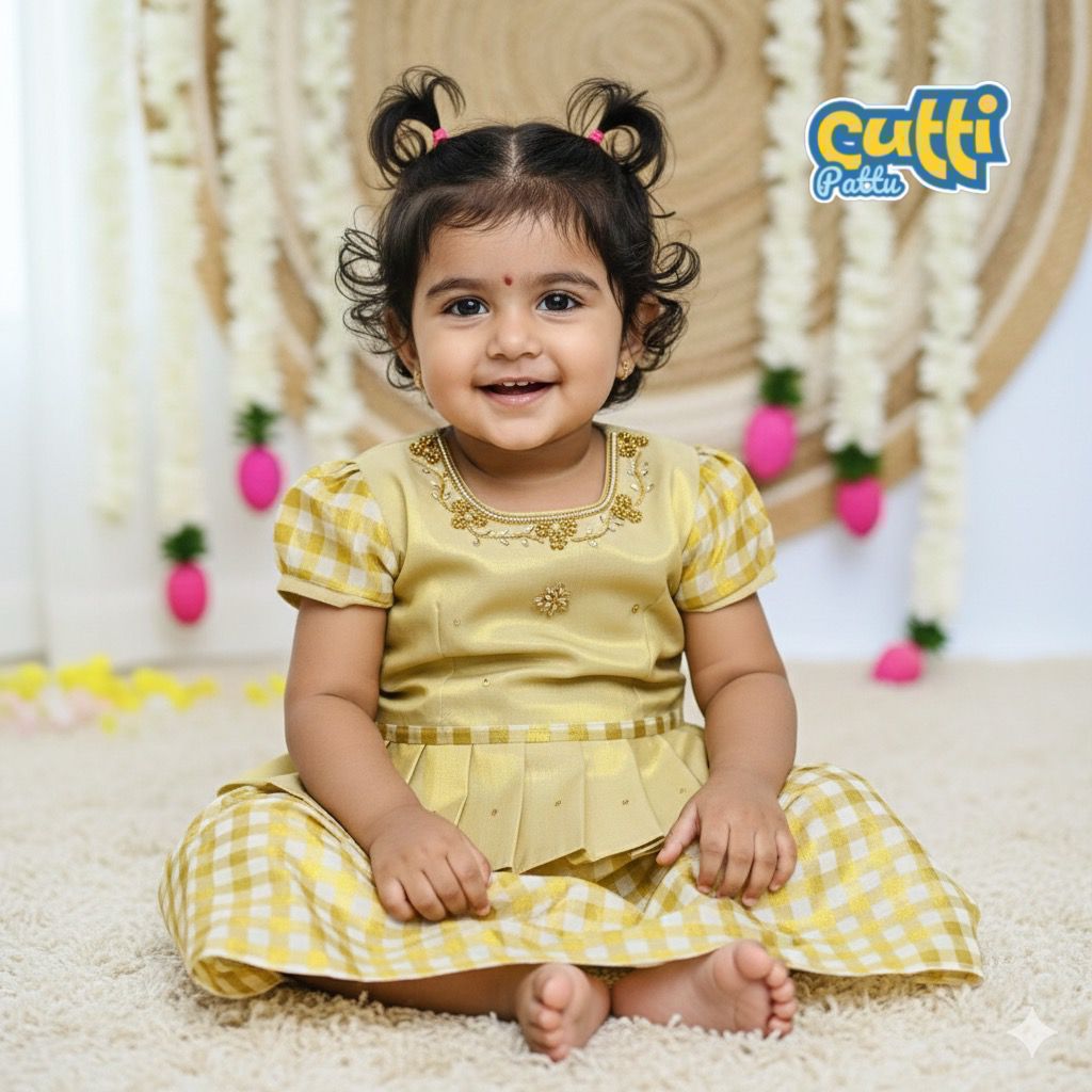New Trending Collection Chutti Pattu Pavadai Dresses - Lemon Yellow Light Green