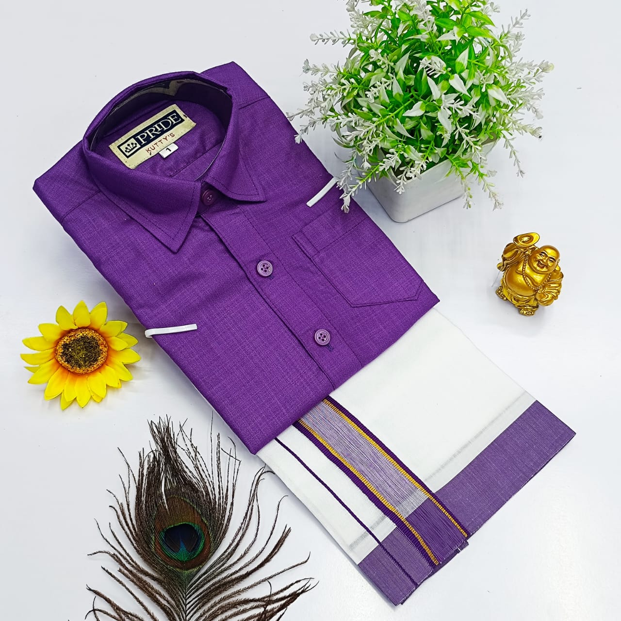 Pongal Kids Dhoti Collection - Violet Purple