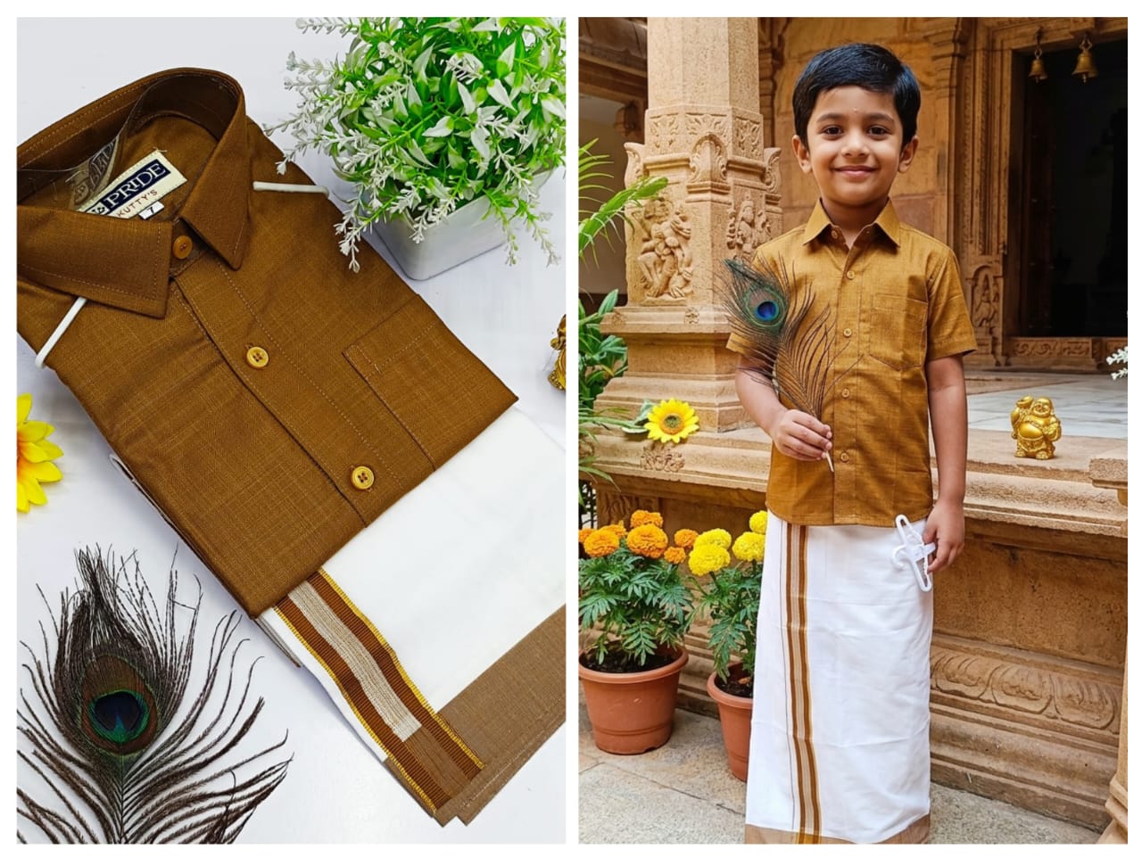 Pongal Kids Dhoti Collection - Brown