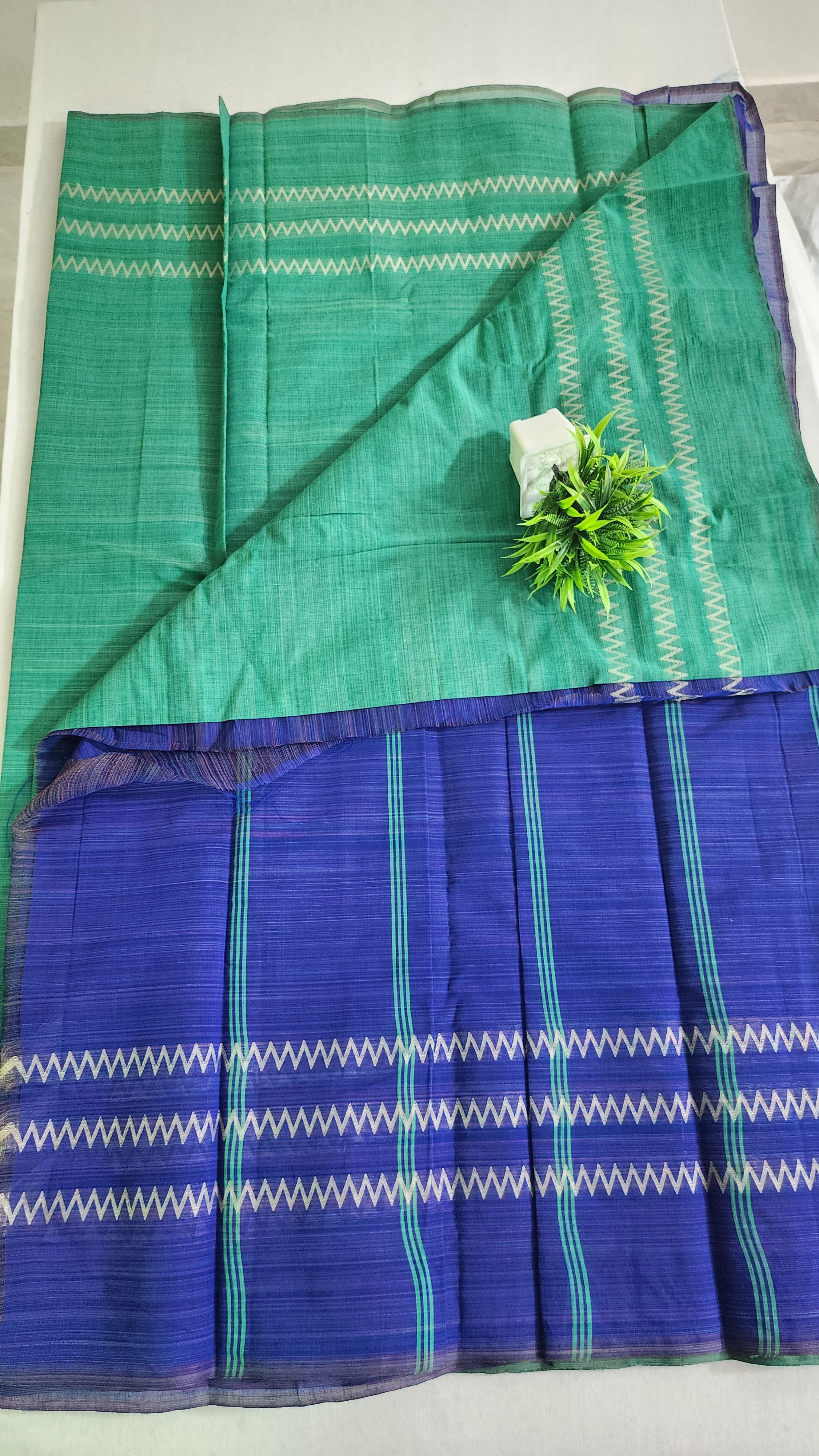 KORVAI BORDER SILK COTTON SAREES_Mint Green