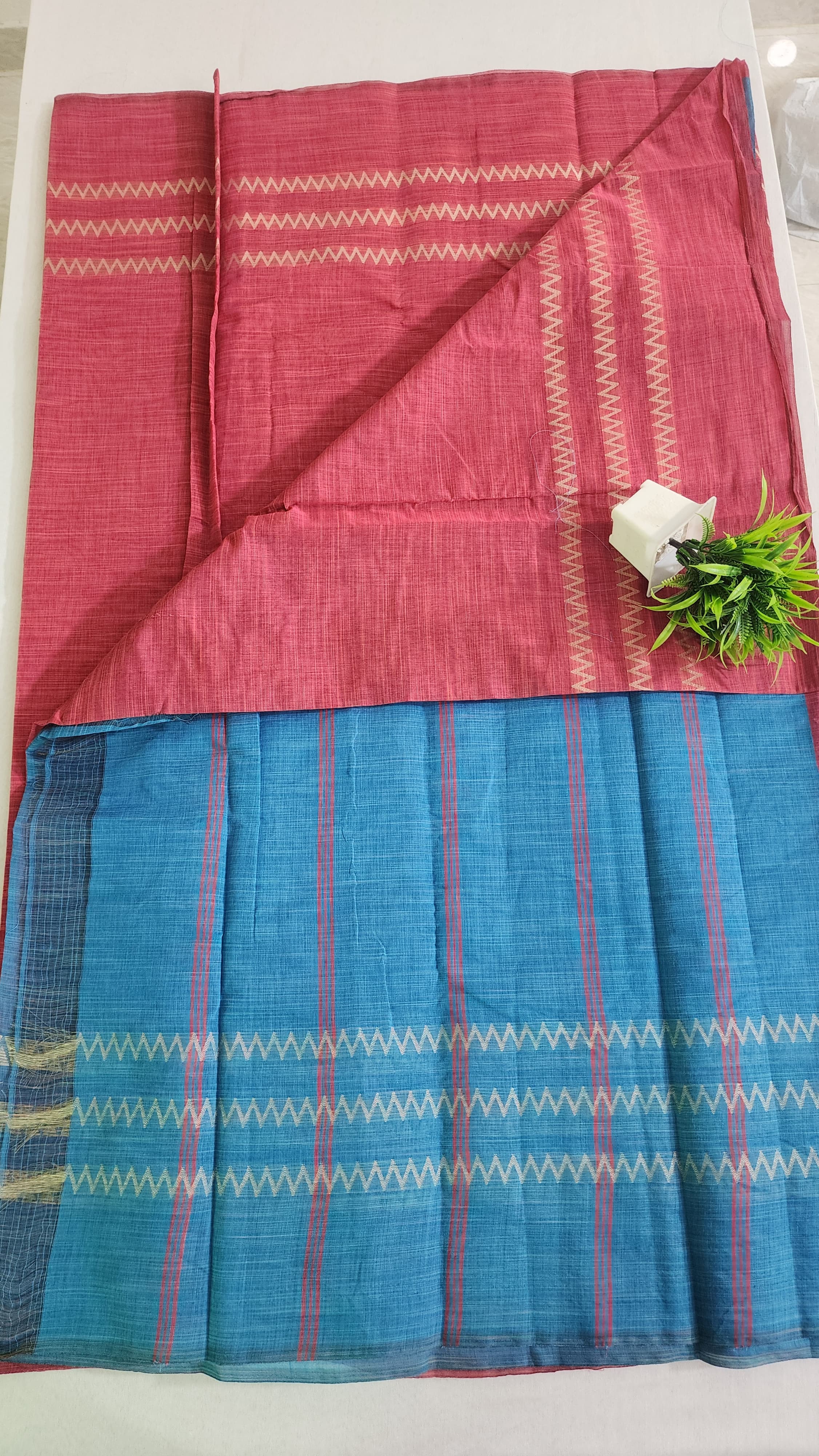 KORVAI BORDER SILK COTTON SAREES_Red