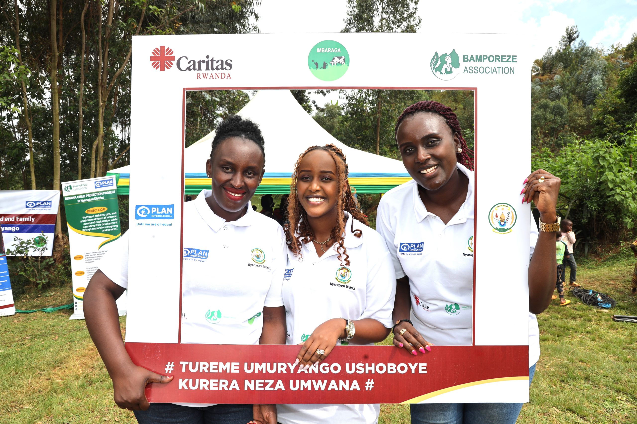 Projects coordinators from Imbaraga, Bamporeze and Caritas Rwanda projects, supported by Plan International Rwanda, who had organized this awareness campaign.