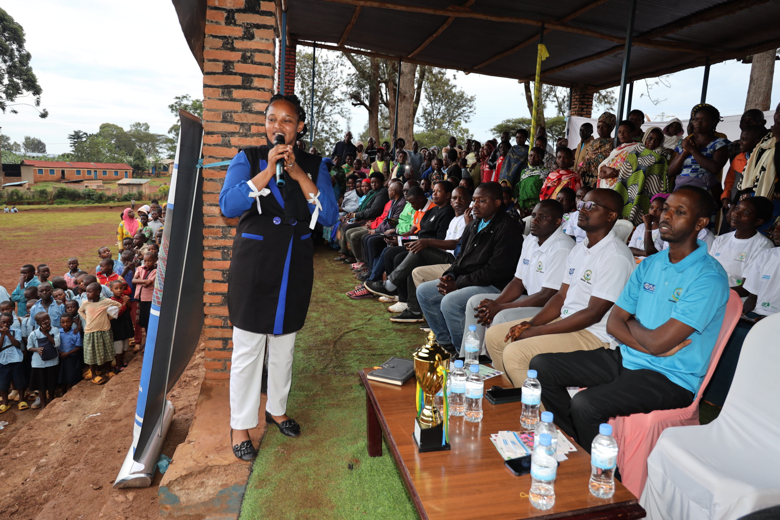 Mrs. Marcelline Mukamana, the Vice Mayor of Gatsibo District in charge of social welfare, delivering her speech.