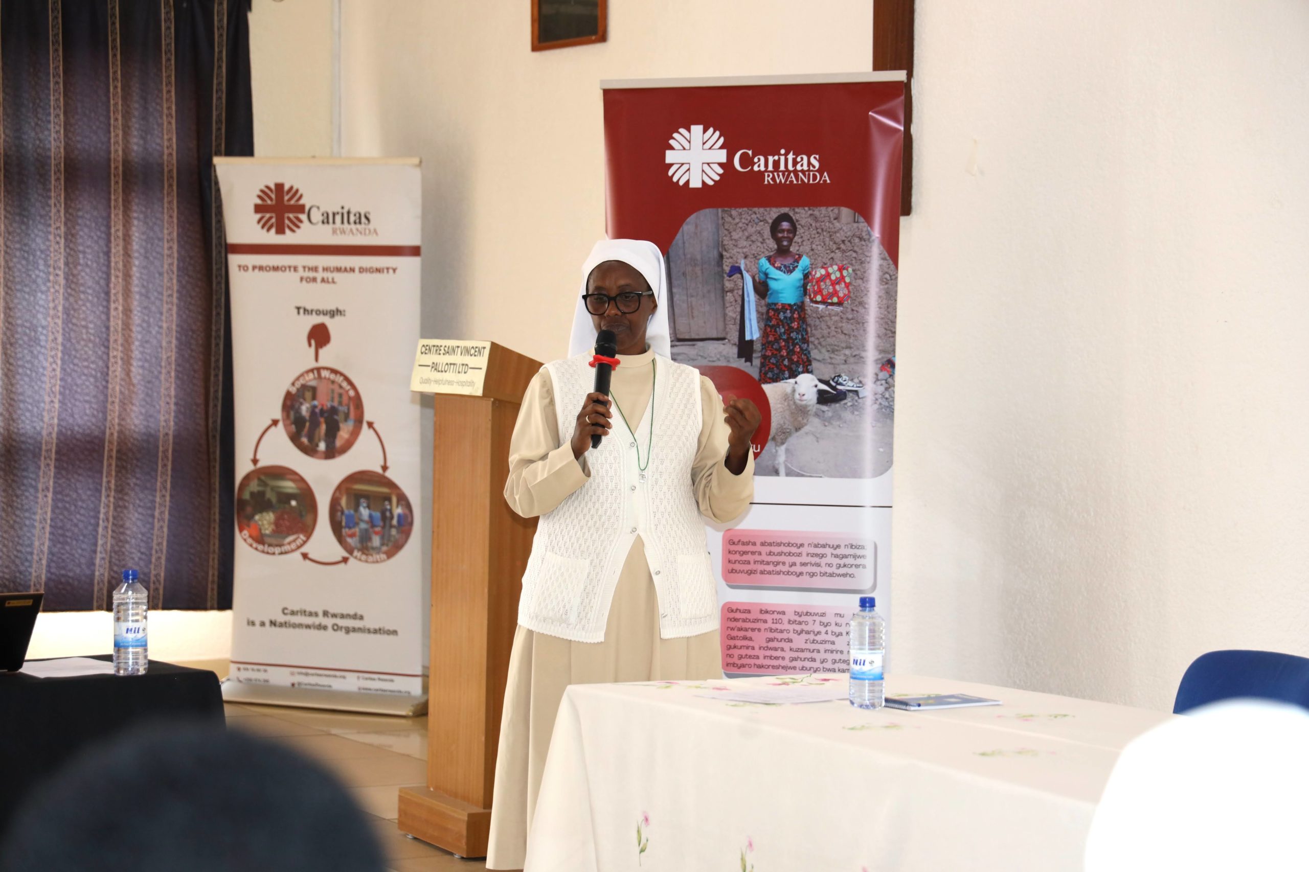 Sister Gaudiose Nyiraneza, delivered a presentation on the Charity and Mercy Month.