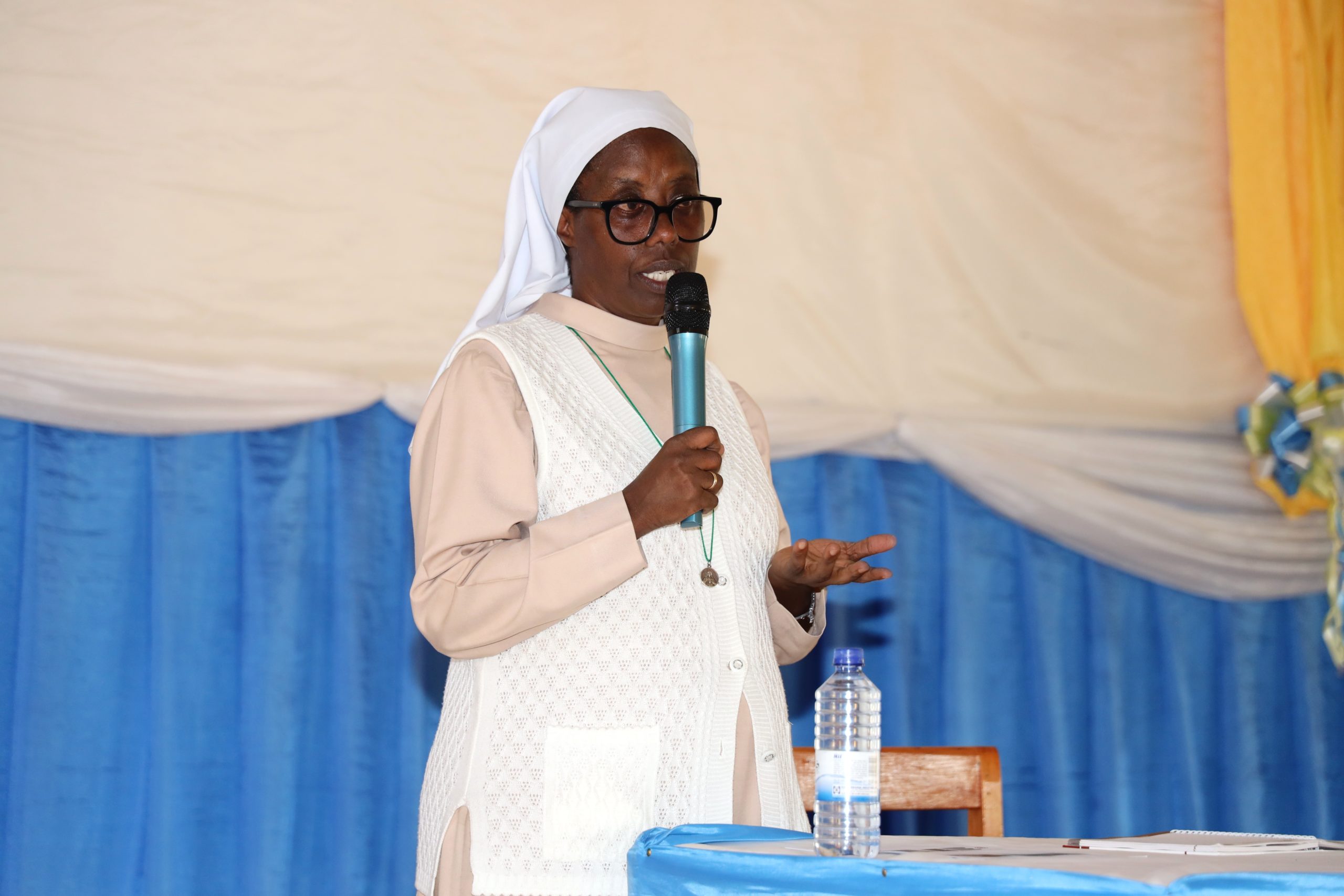 Sister Gaudiose Nyiraneza, during her presentation.