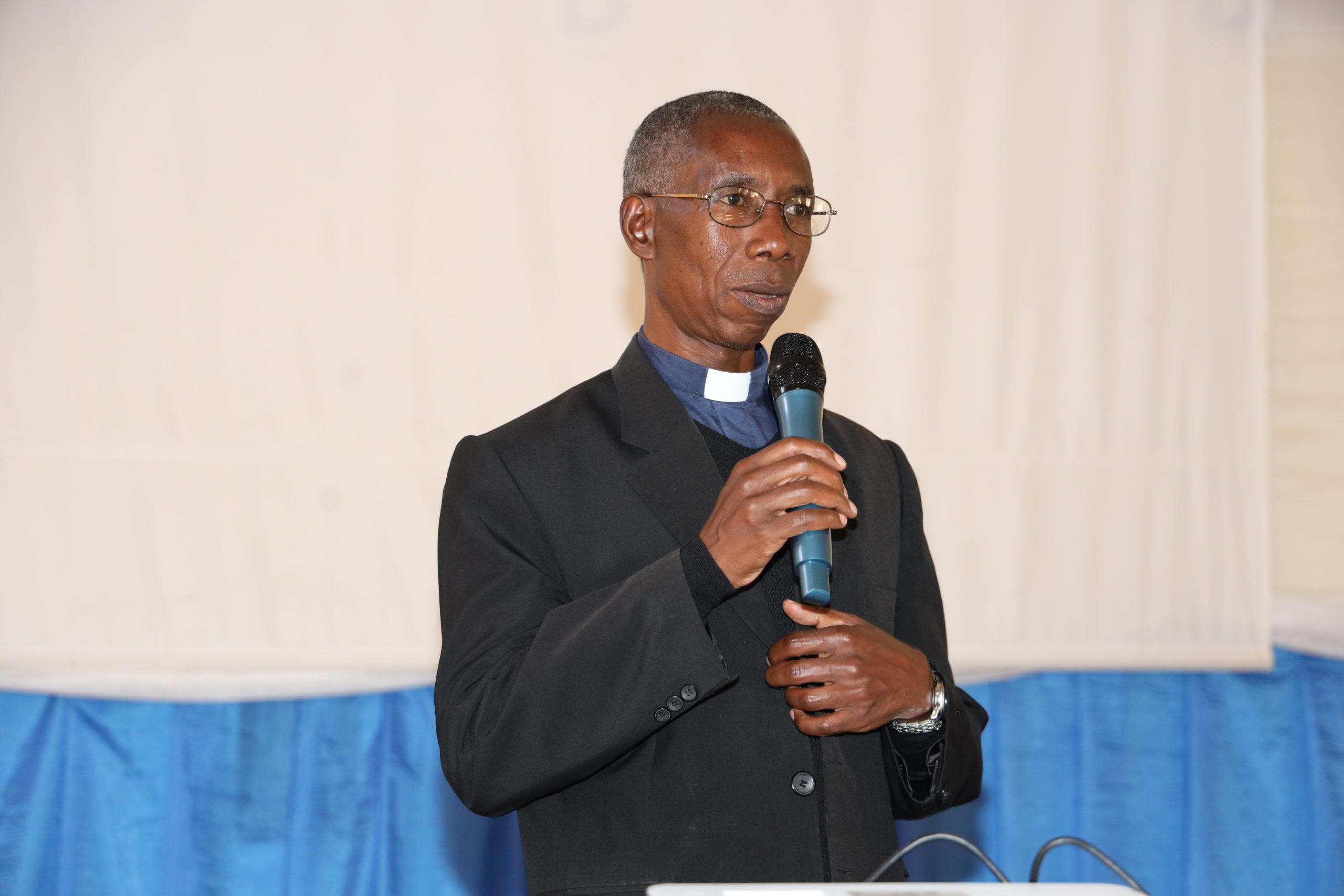 Father Michel Nsengumuremyi, the spiritual leader at the Nyakibanda Major Seminary.