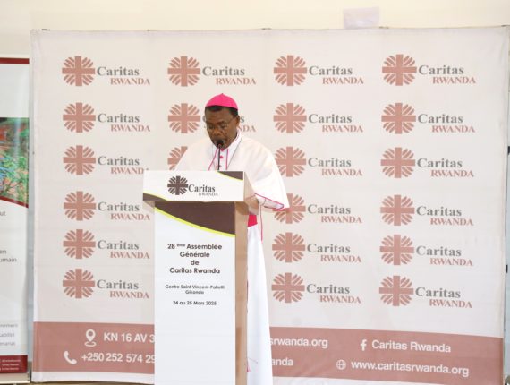 Bishop Anaclet Mwumvaneza, President of Caritas Rwanda and Bishop of the Nyundo Diocese opened the 28th General Assembly of Caritas Rwanda.