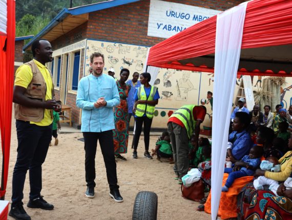 Aron James, who represented the Dennis and Jane Reese Foundation in the Rwabageni NCH official inauguration.