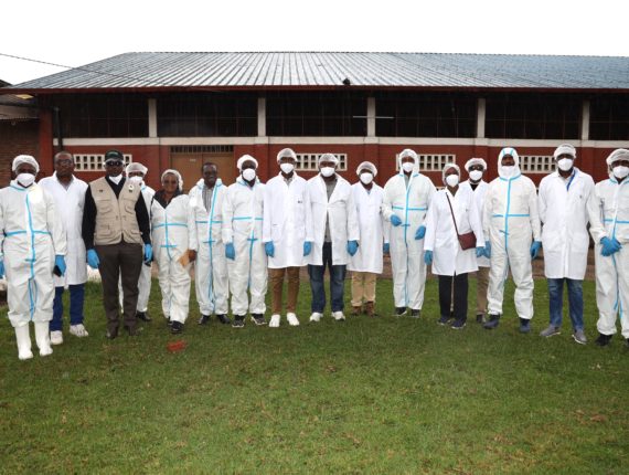 A team composed of the coordinators of the Development Department in the diocesan Caritas and a team from Caritas Rwanda during the visit to the BIF company.