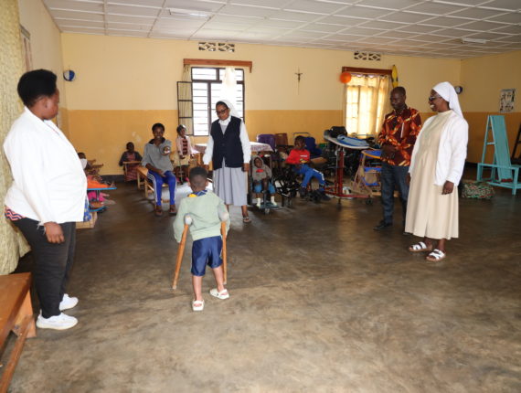 The Caritas Gikongoro and Caritas Rwanda team during their visit to children in rehabilitation at Centre Saint François d’Assise Kitabi.