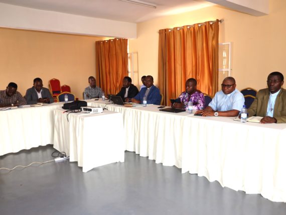The Secretary-General of Caritas Rwanda and the Directors of Diocesan Caritas in meeting.