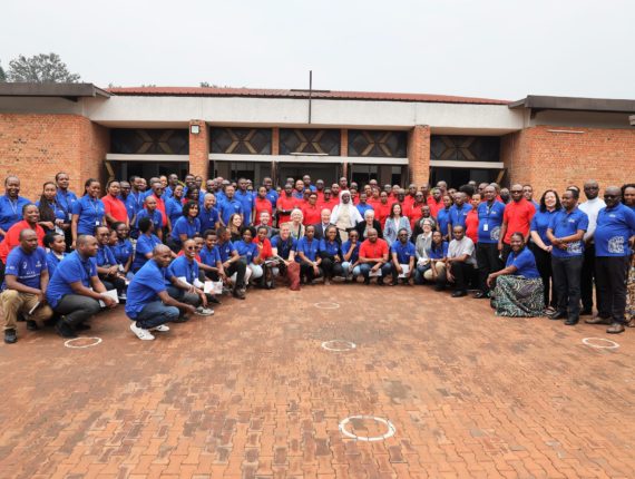 Group photo of CRS representatives, CRS Rwanda employees and Caritas Rwanda employees after the celebration of the Holy Mass at Saint Michel Cathedral.