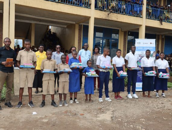 Most brilliant students for 2022-2023 school year were given notebooks, registers, pens and sanitary pads for girls.