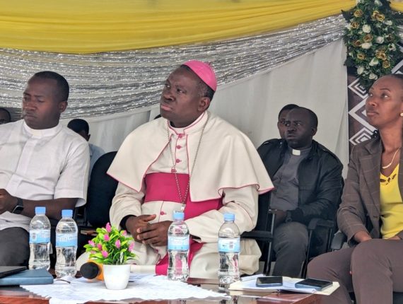Bishop Papias Musengamana of Byumba Diocese and acting Mayor Parfaite Uwera officially launched the Youth for Youth in Gicumbi District.