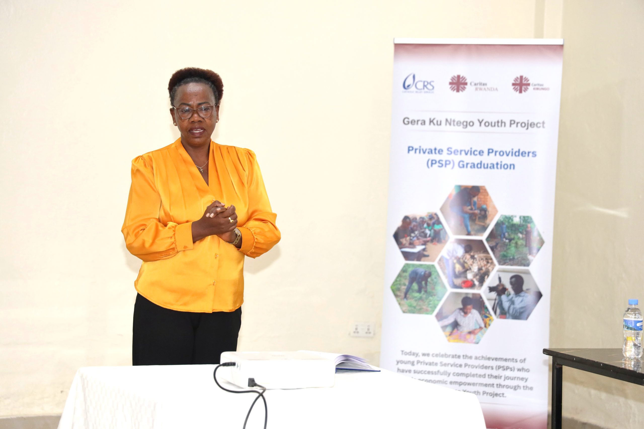 Ms. Anathalie Mukankusi, who represented CRS during the certification ceremonies.