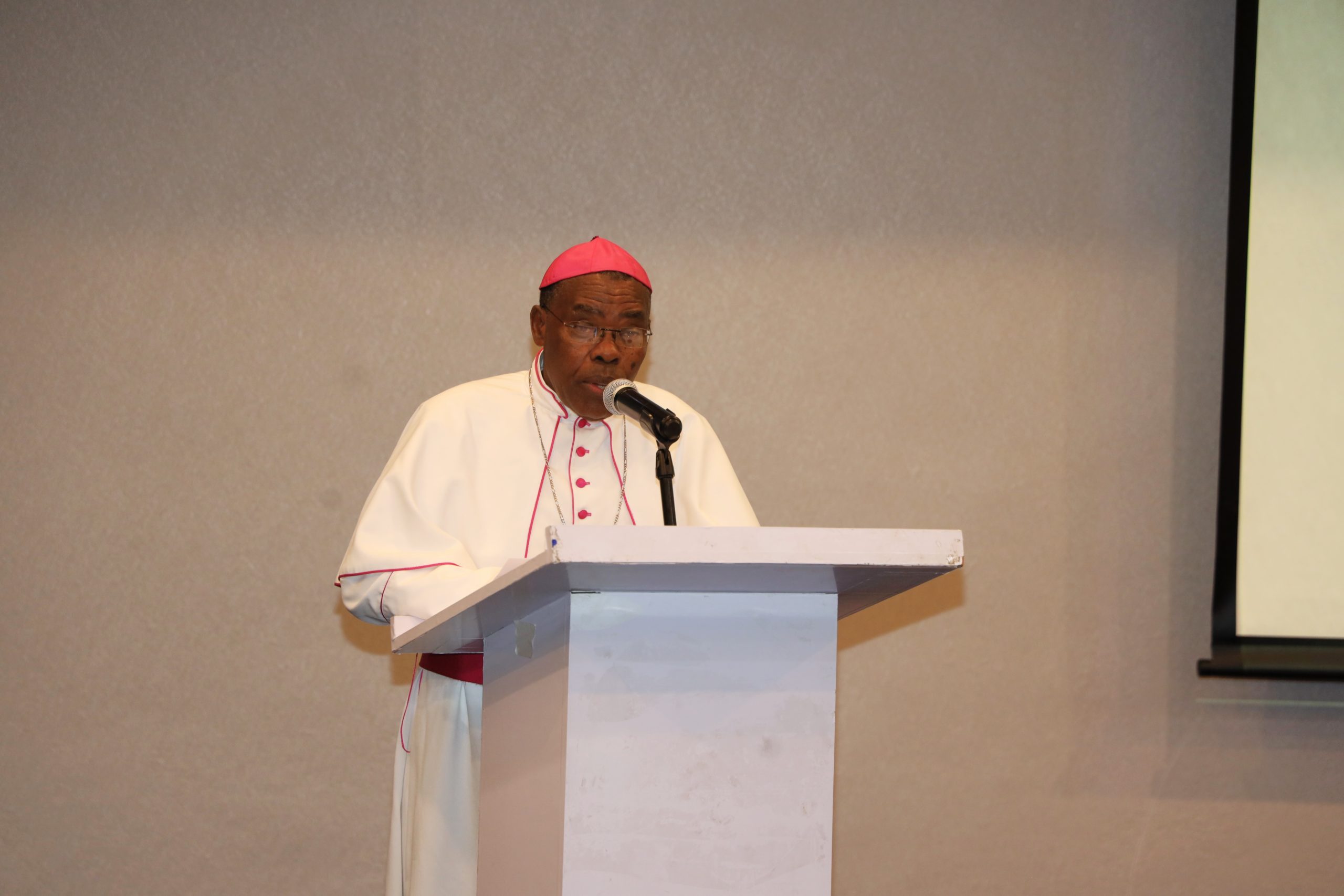 Bishop Anaclet Mwumvaneza, officially opened the Humanitarian Conference of Caritas Internationalis.
