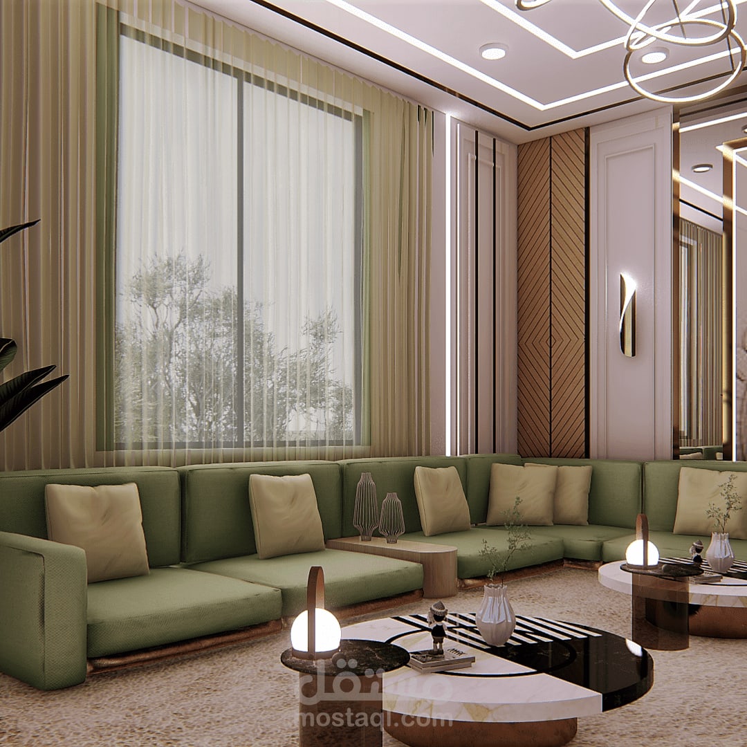 مجلس عربي بيج فاتح تصميم كلاسيكي