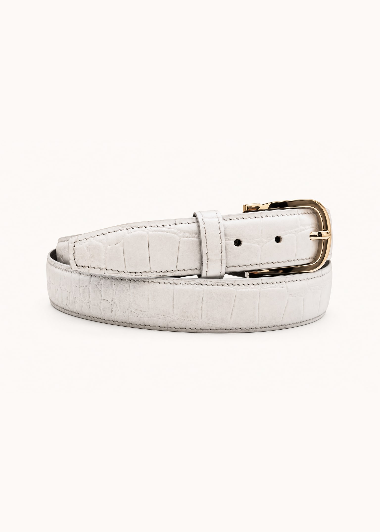The Ivory Croco Belt view 3