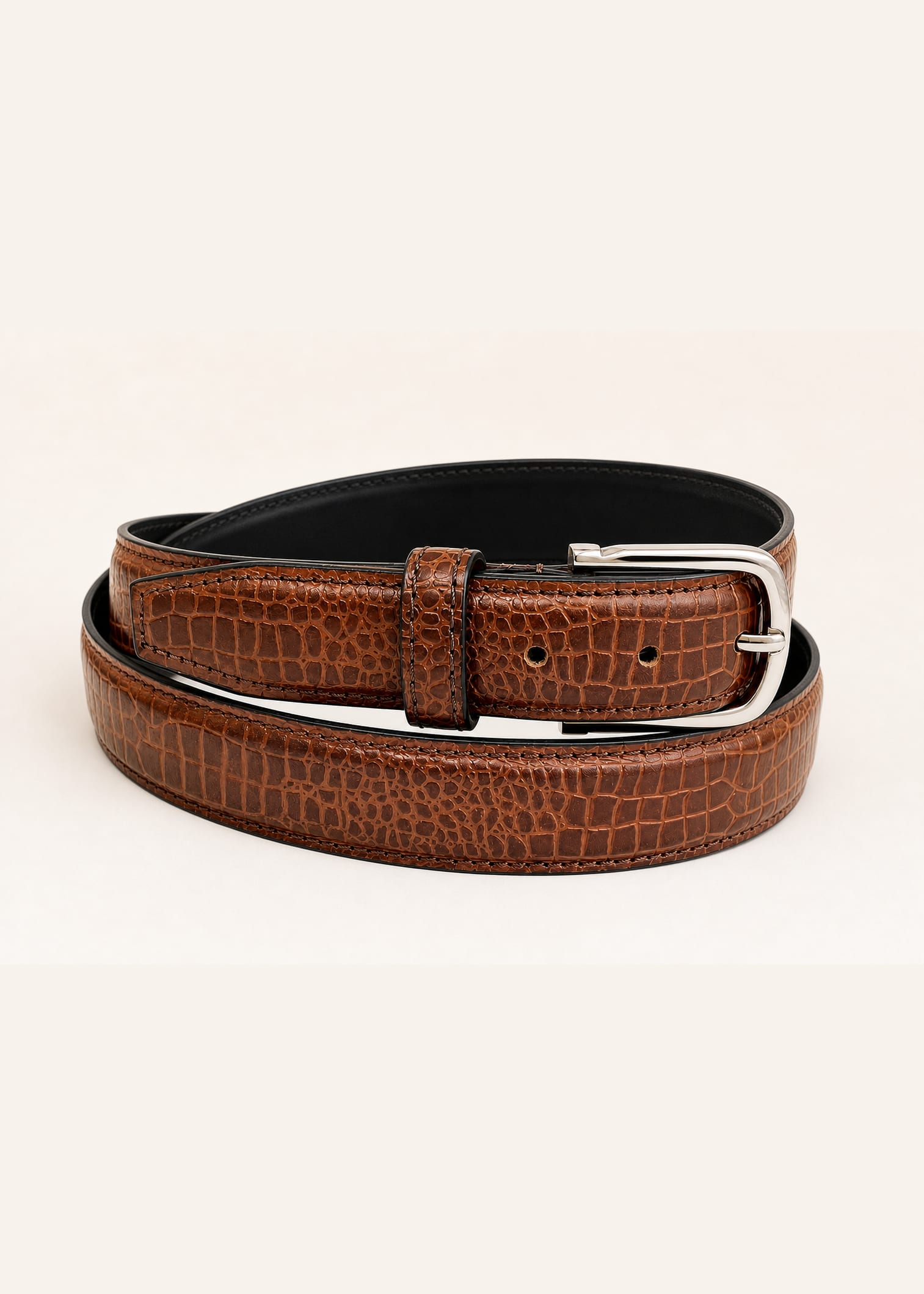 The Cognac Croco Belt view 2