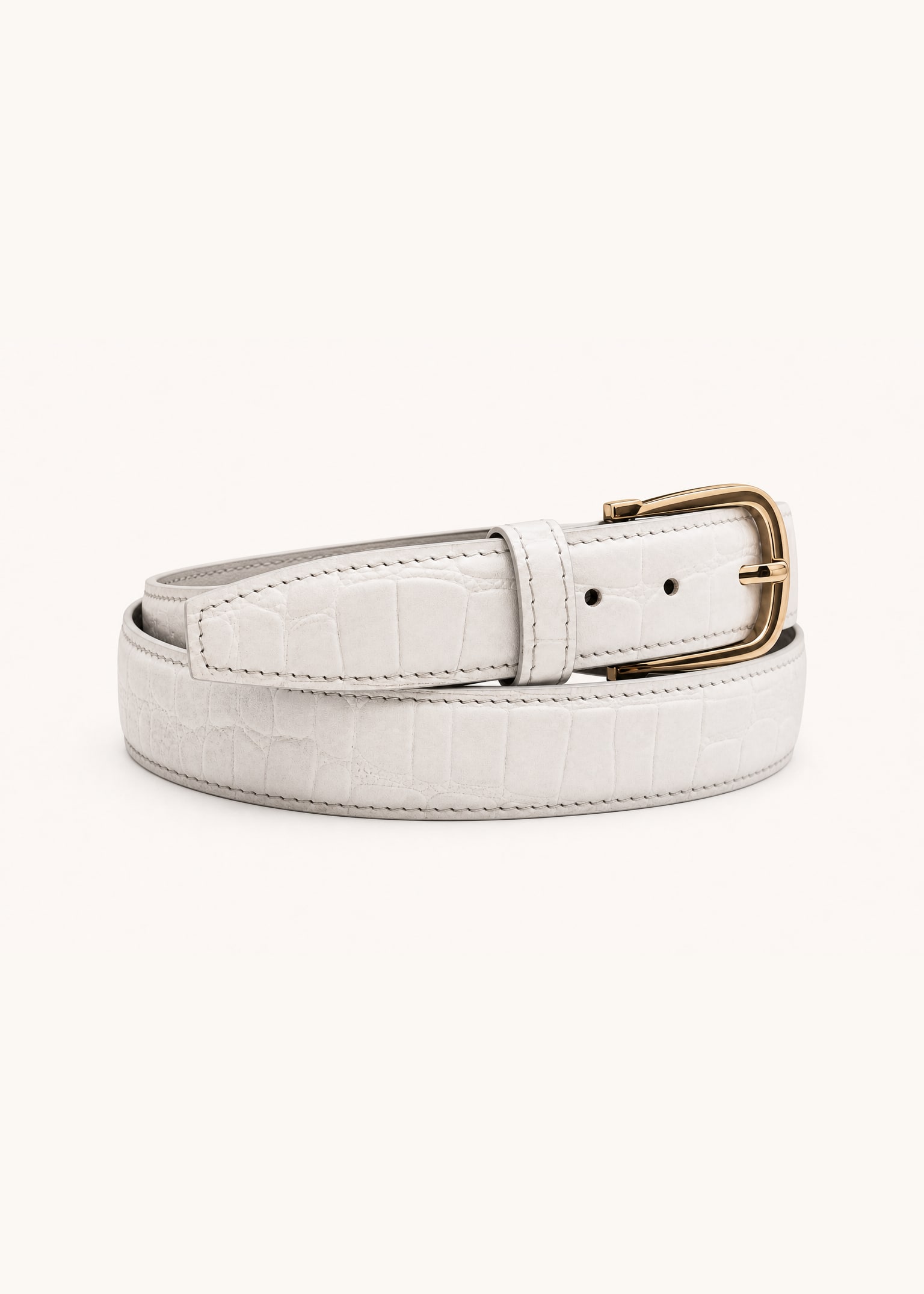 The Ivory Croco Belt view 1
