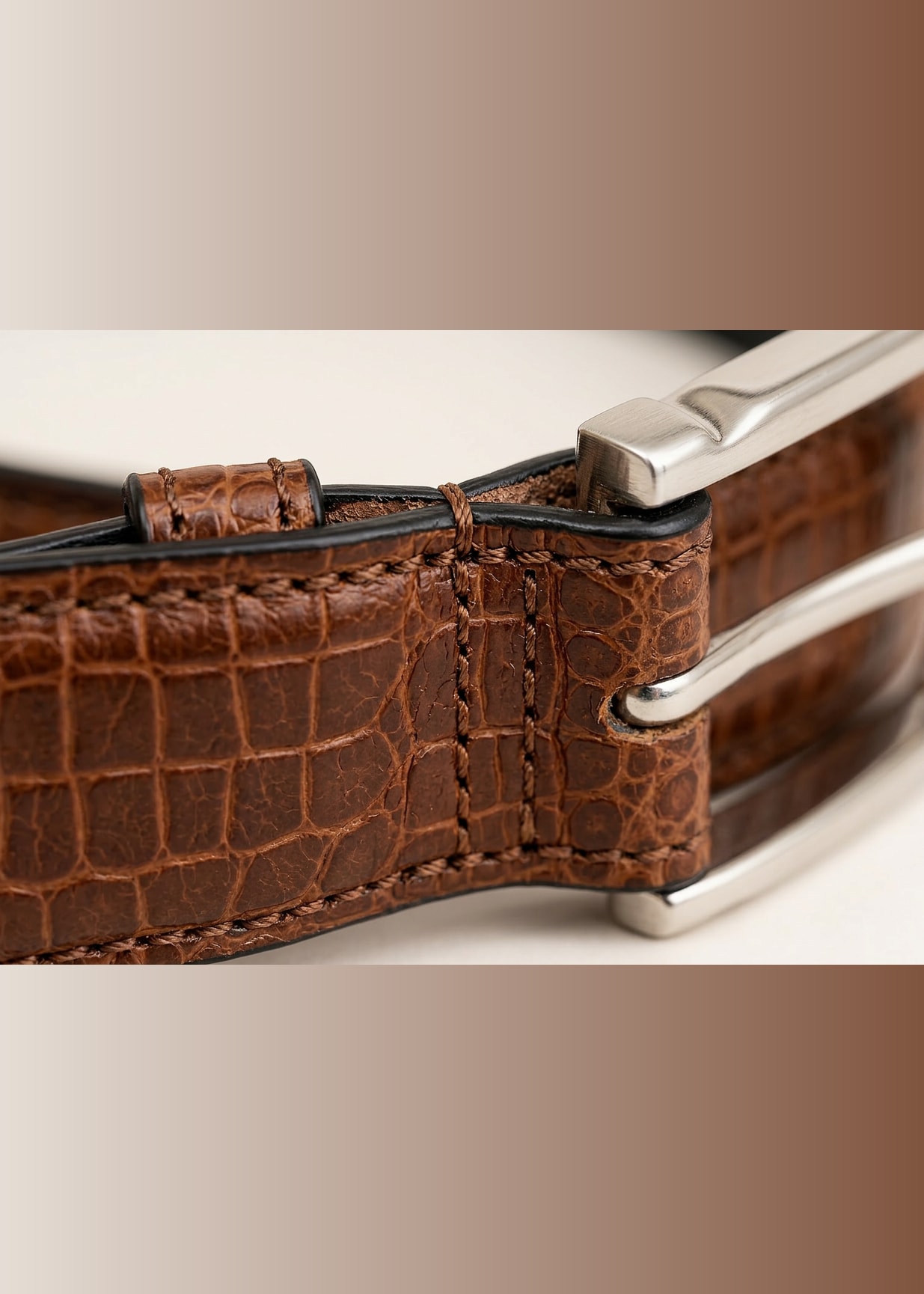 The Cognac Croco Belt view 3
