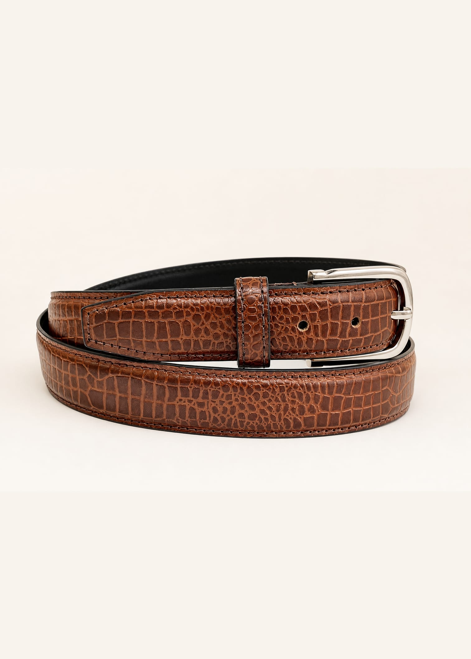 The Cognac Croco Belt view 1