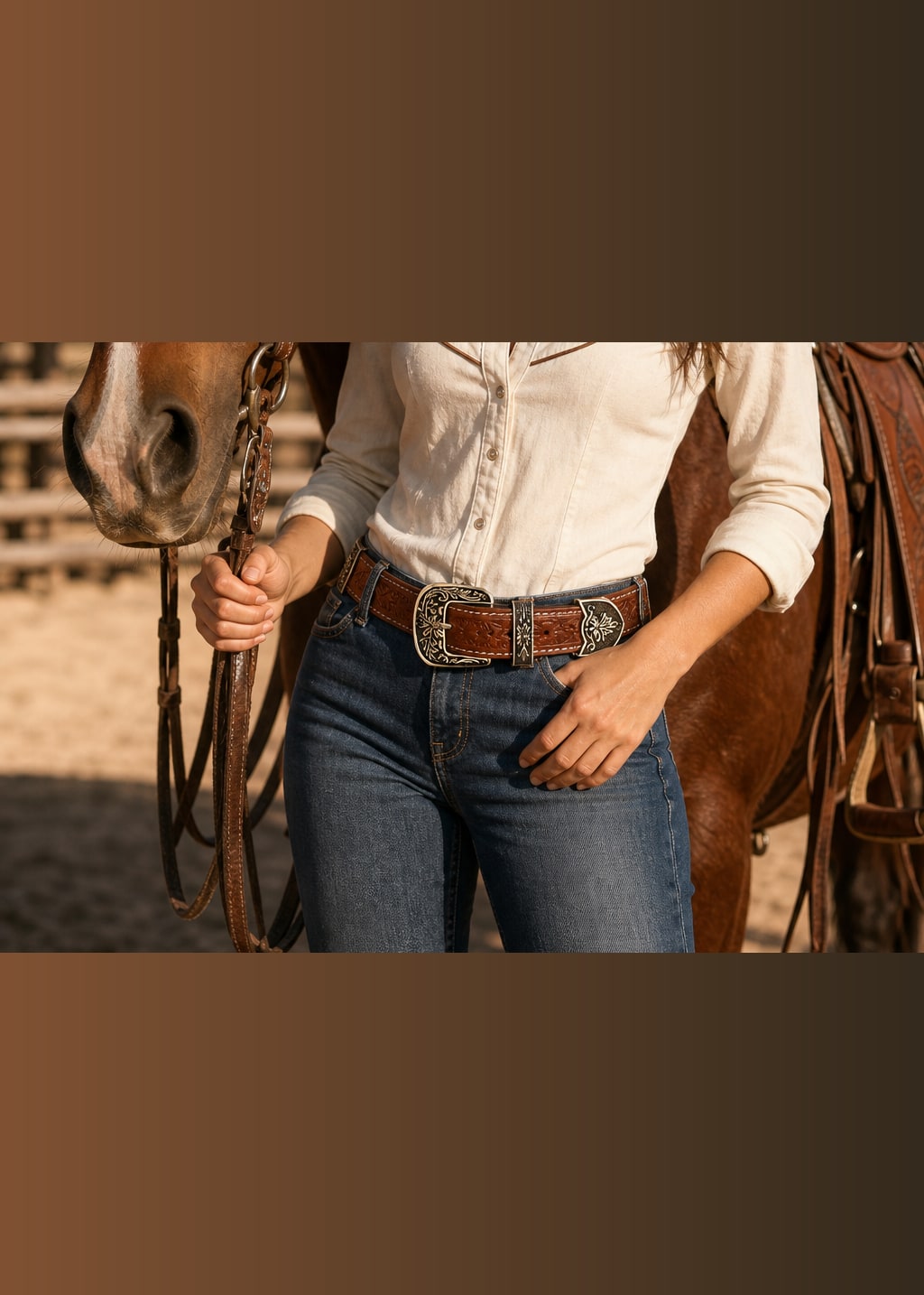 The Rancher Tooled Belt view 5