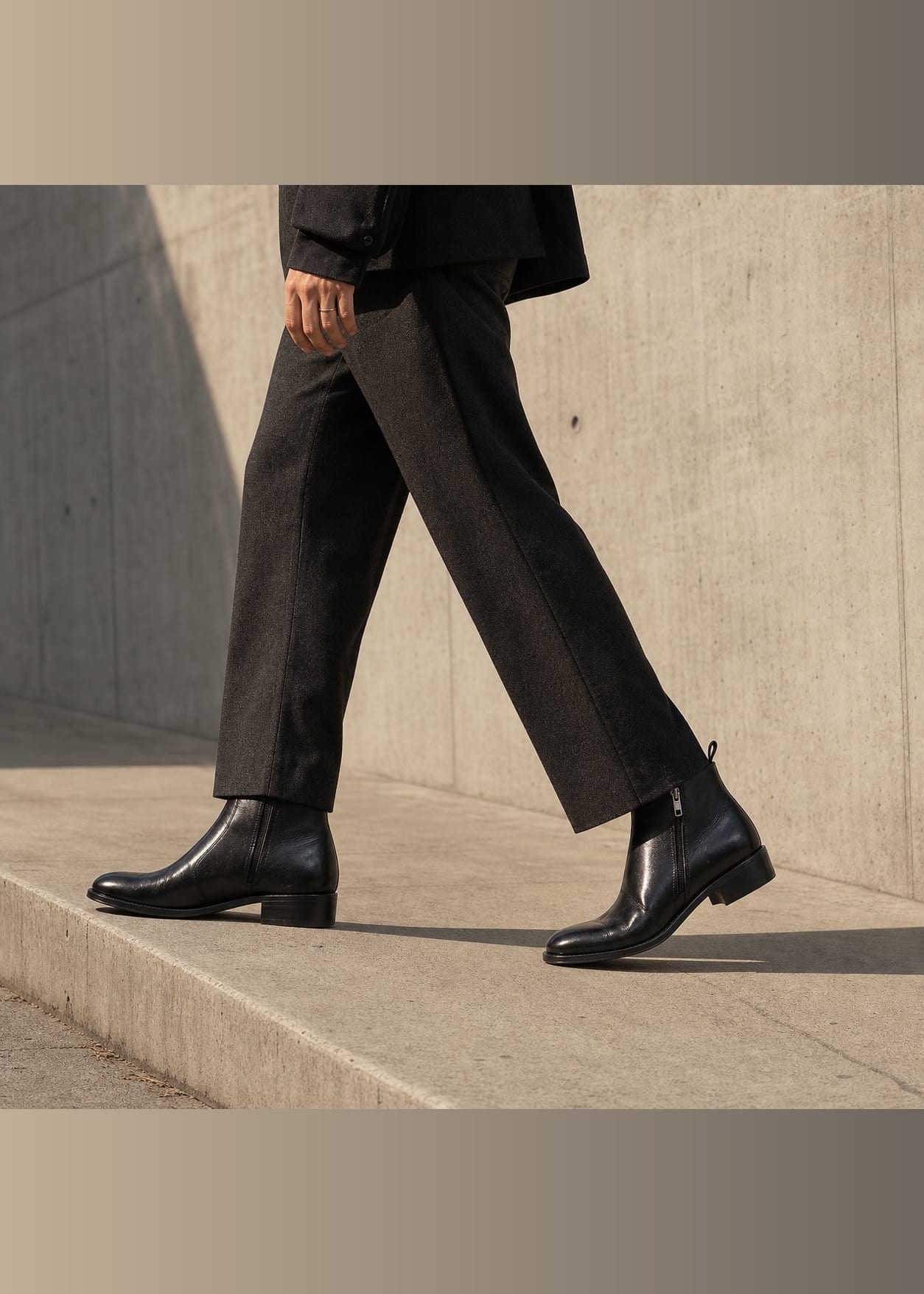 The Renegade Black Leather Zip Boot view 5