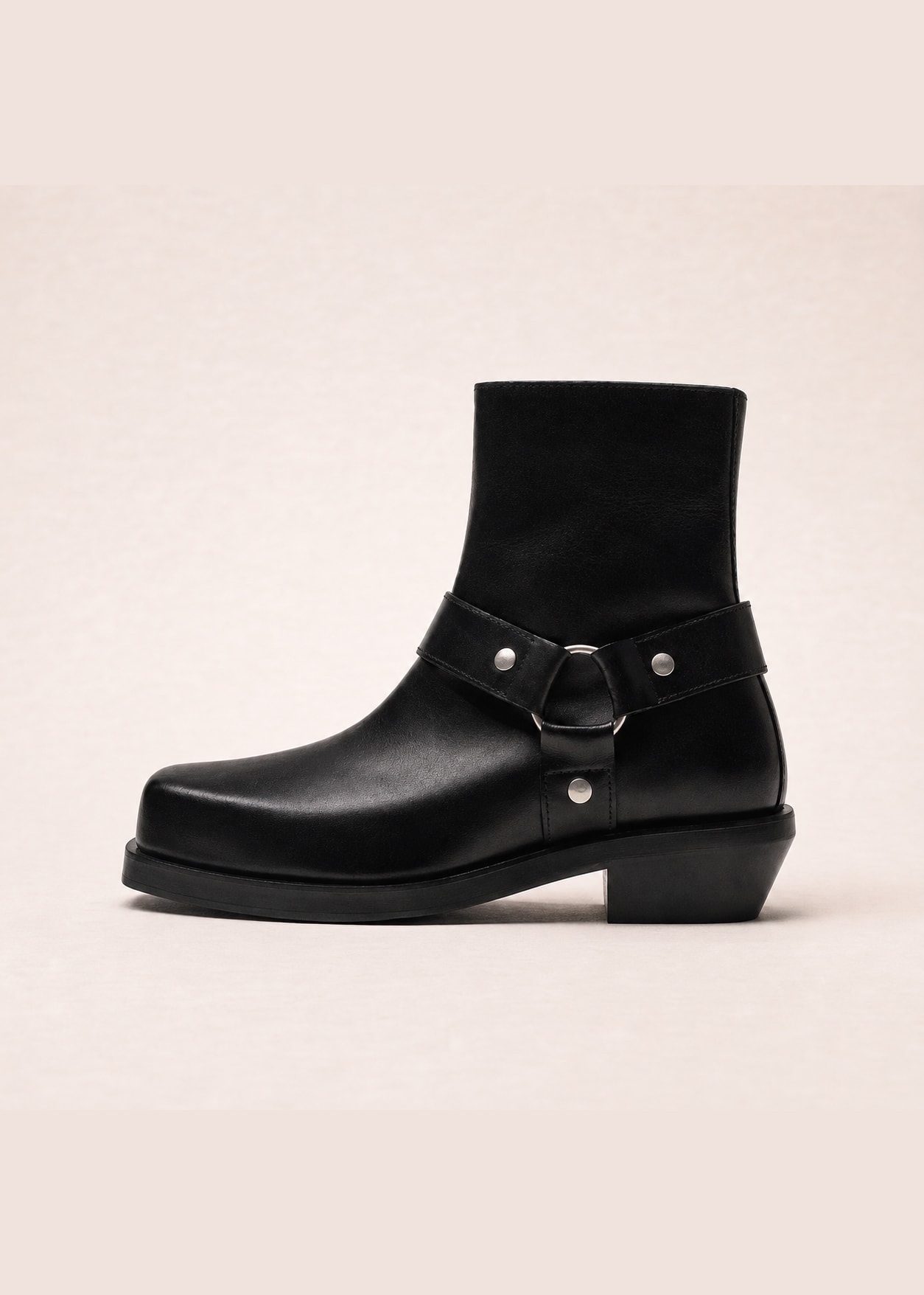 The Rebel Black Leather Harness Boot view 1