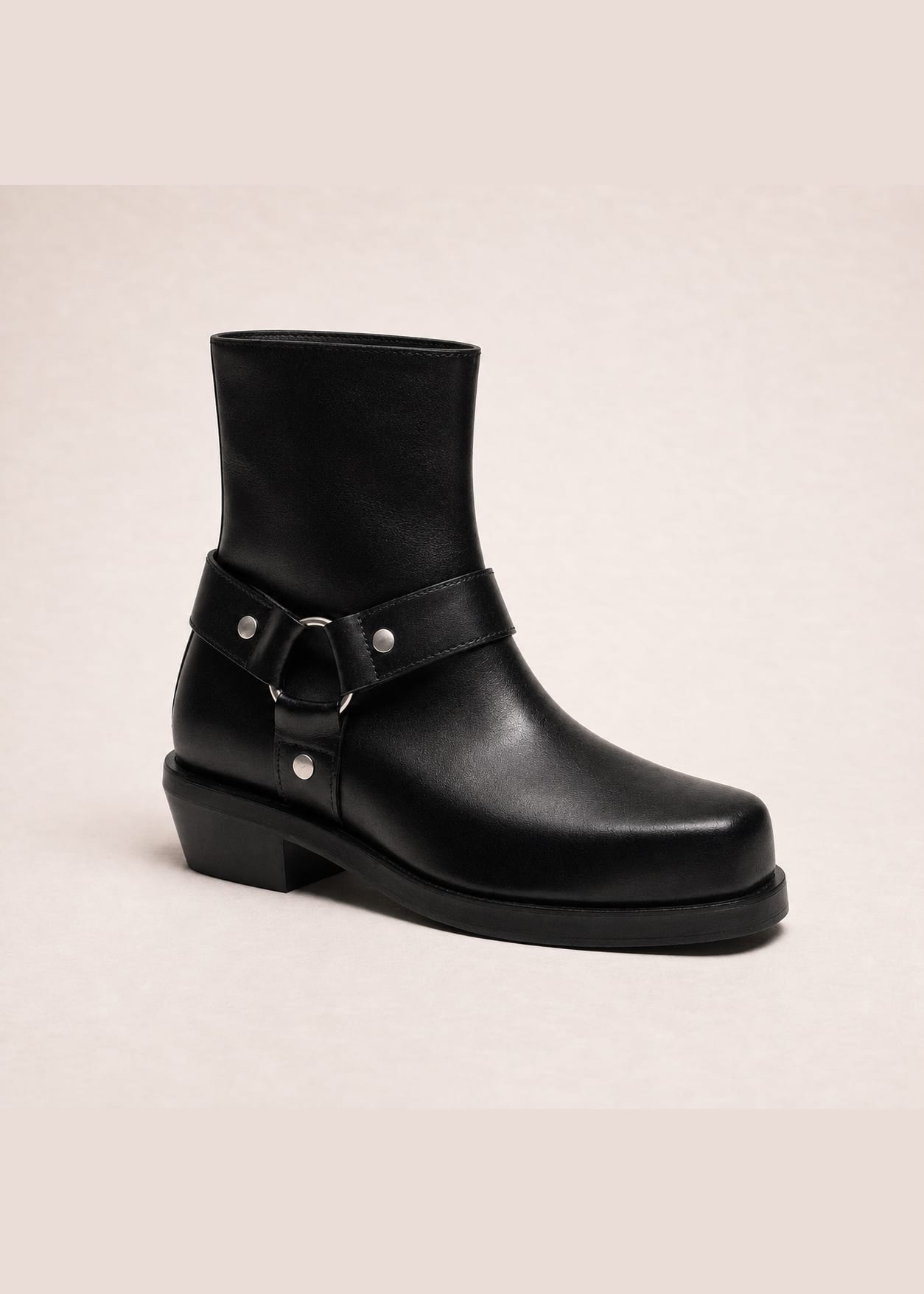The Rebel Black Leather Harness Boot view 2