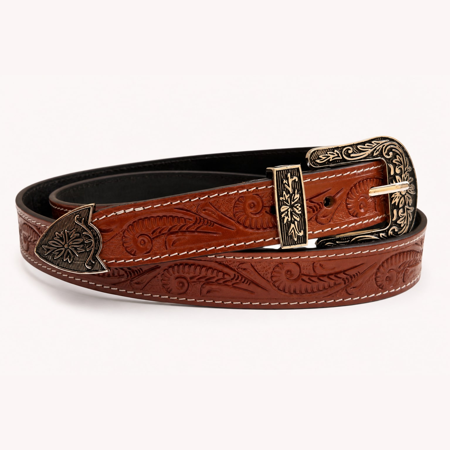 The Rancher Tooled Belt view 1