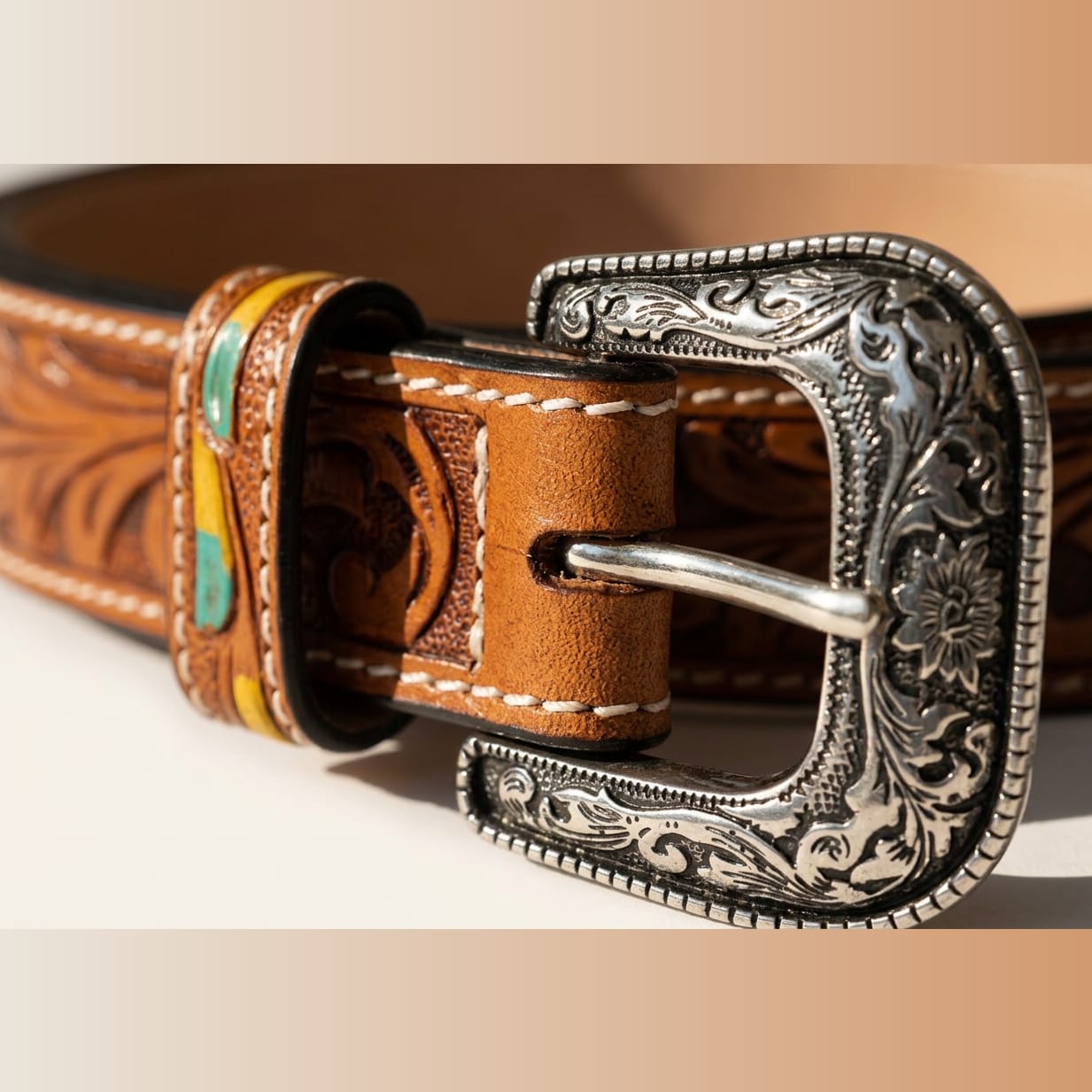 The Sedona Tooled Belt view 3