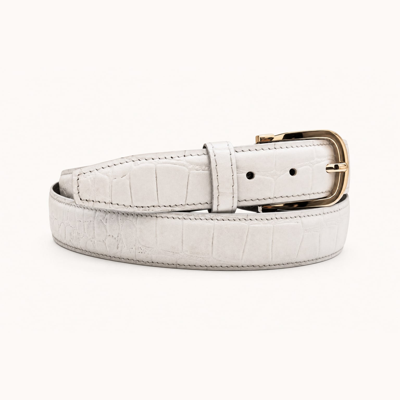 The Ivory Croco Belt view 3