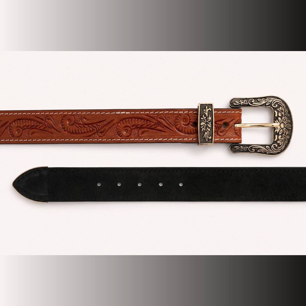 The Rancher Tooled Belt view 3