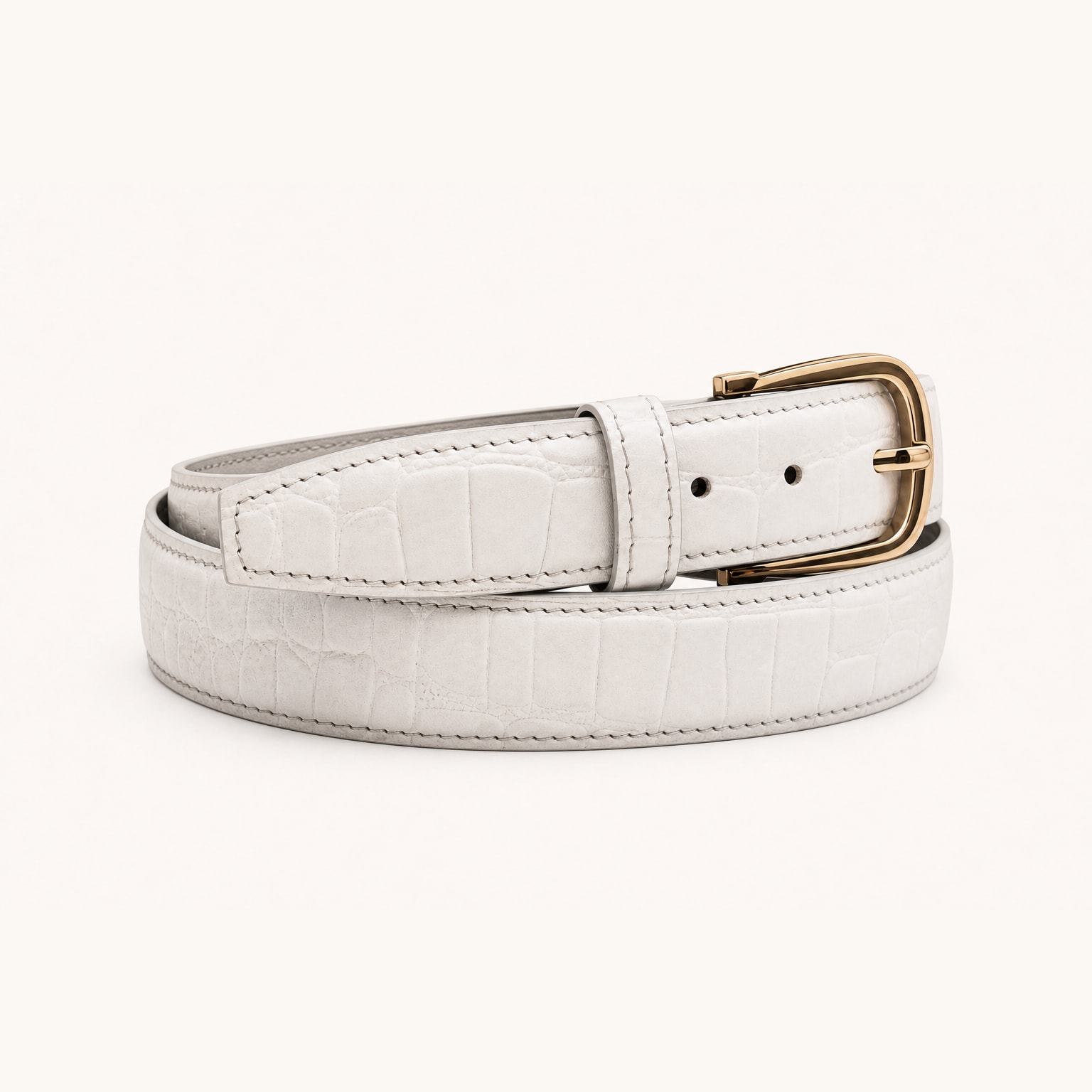 The Ivory Croco Belt view 1