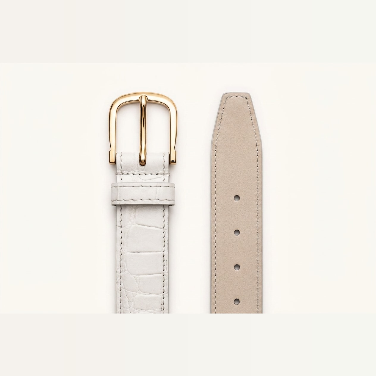 The Ivory Croco Belt view 2