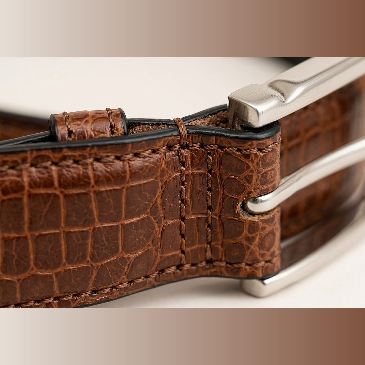 The Cognac Croco Belt view 3